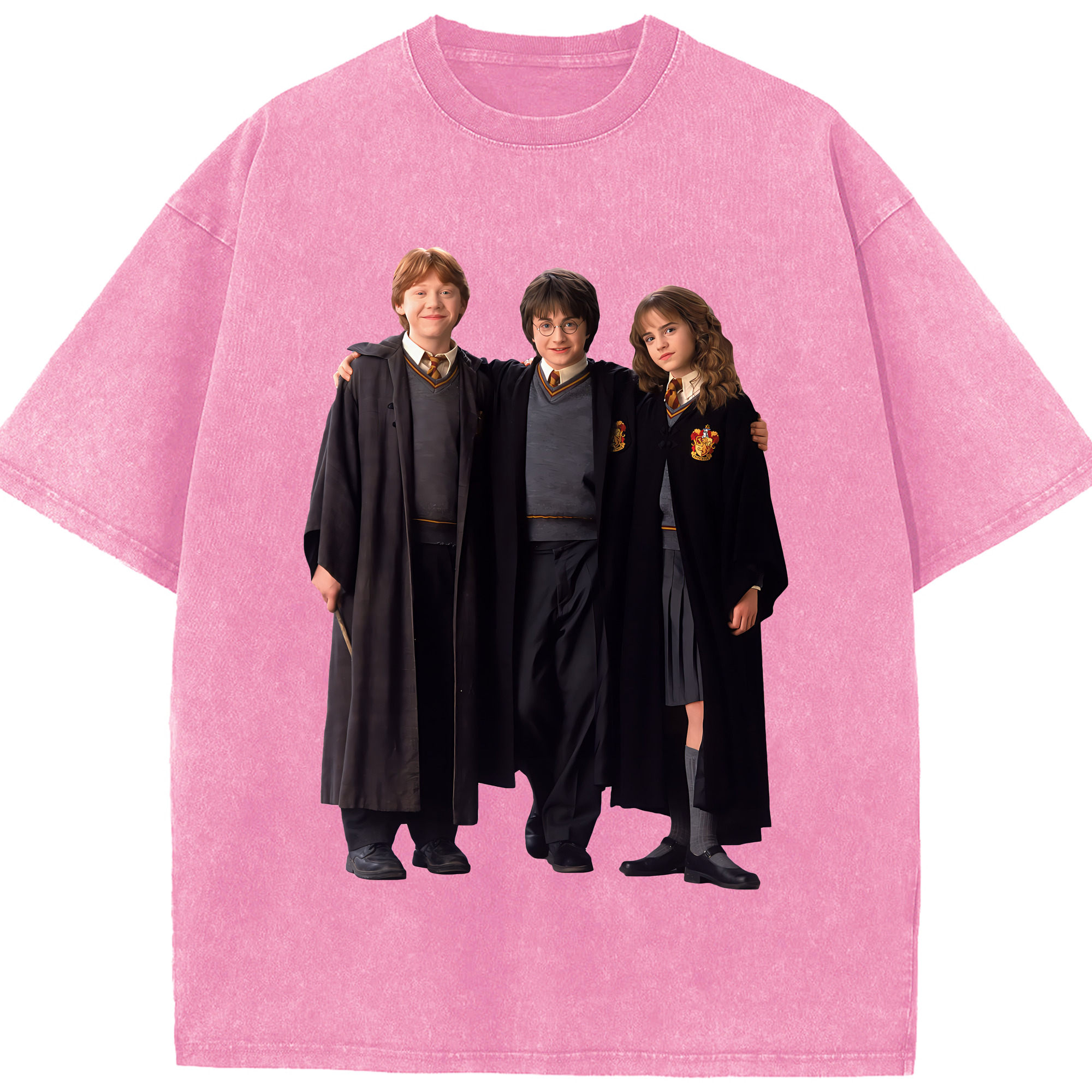 （画像用） Harry Potter ハリー・ポッターシリーズ 綿100% ヴィンテージ風 半袖Tシャツ（フロントプリント）